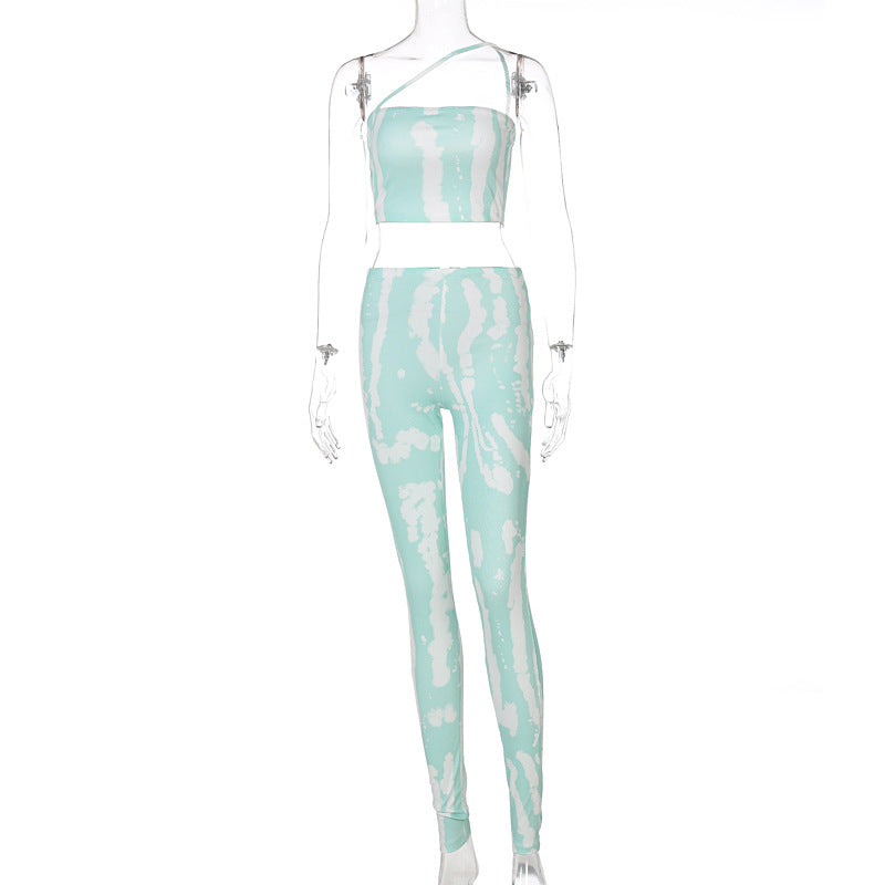 Two Piece Spring Women's New Print Slim Fit Fashion Casual Suit