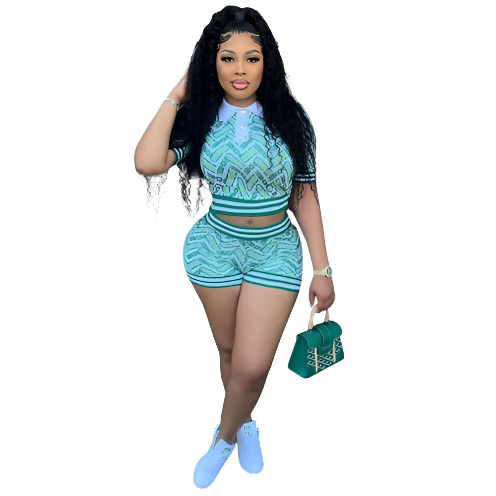 Summer Y2K Ribbed Crop Top & Shorts Set