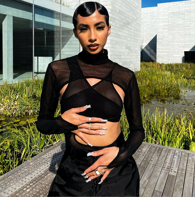 New Fashion Sexy Mesh Perspective Tight Long Sleeve Bodysuit