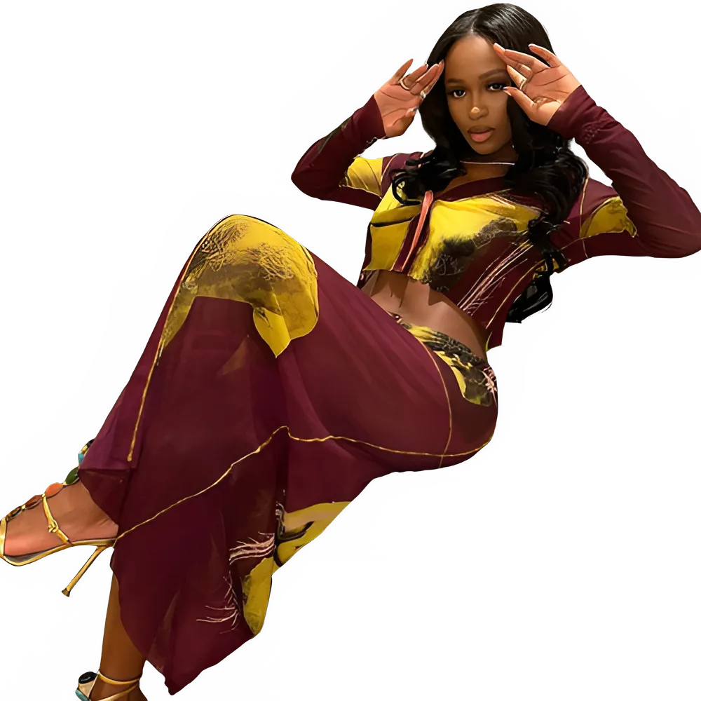 Summer Two-Piece Crop Top & Skirt Set