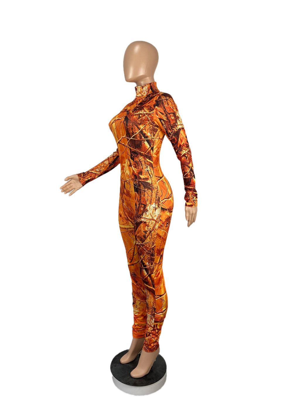 CM.YAYA Active Tie Dye Letter Print Turtleneck Bodycon Jumpsuit for Women Sexy Club One Piece Overall Bodycon Rompers Outfits