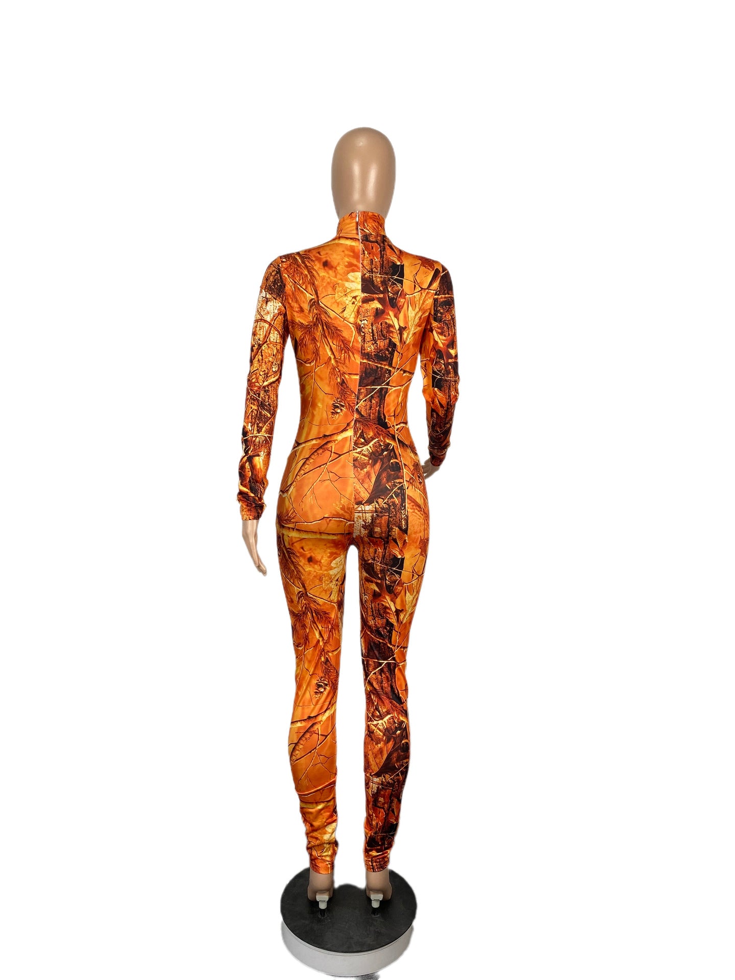 CM.YAYA Active Tie Dye Letter Print Turtleneck Bodycon Jumpsuit for Women Sexy Club One Piece Overall Bodycon Rompers Outfits
