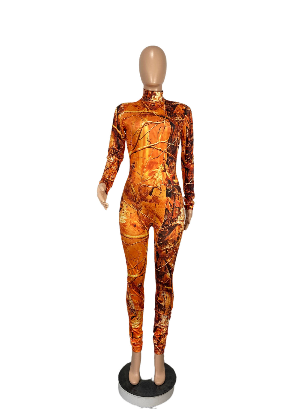 CM.YAYA Active Tie Dye Letter Print Turtleneck Bodycon Jumpsuit for Women Sexy Club One Piece Overall Bodycon Rompers Outfits