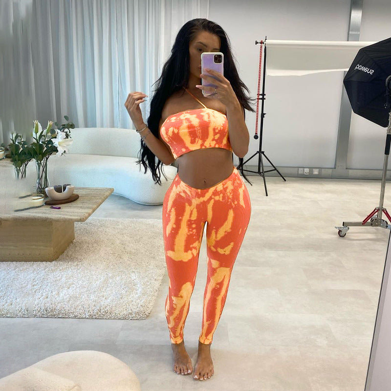 Two Piece Spring Women's New Print Slim Fit Fashion Casual Suit