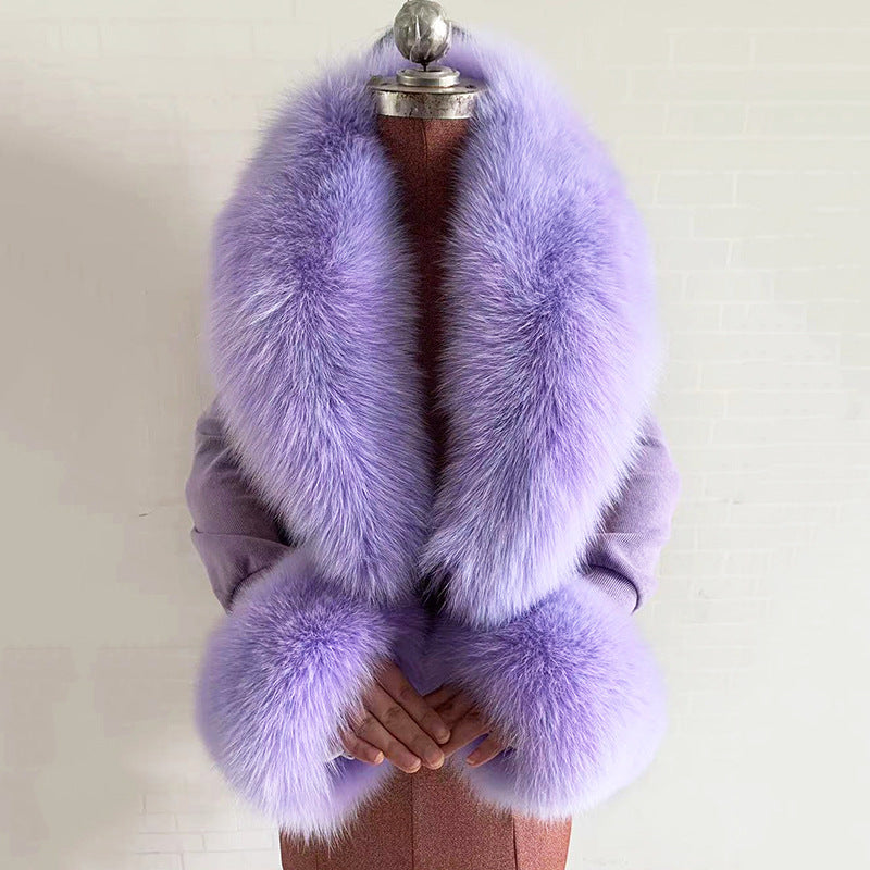 Real Fox Fur Horn Collar Fashion Fur Collar