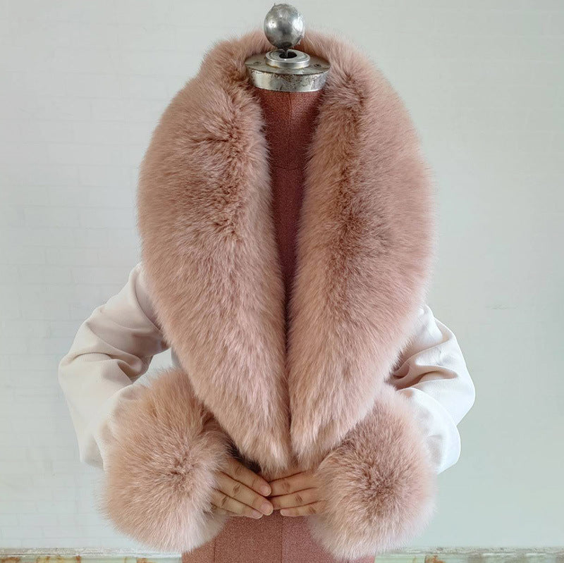 Real Fox Fur Horn Collar Fashion Fur Collar