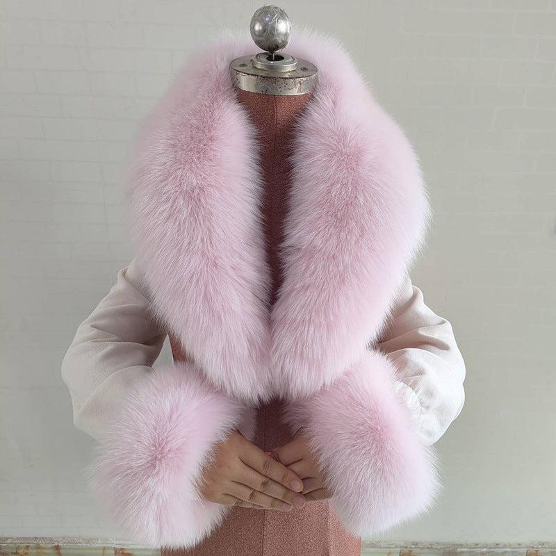 Real Fox Fur Horn Collar Fashion Fur Collar