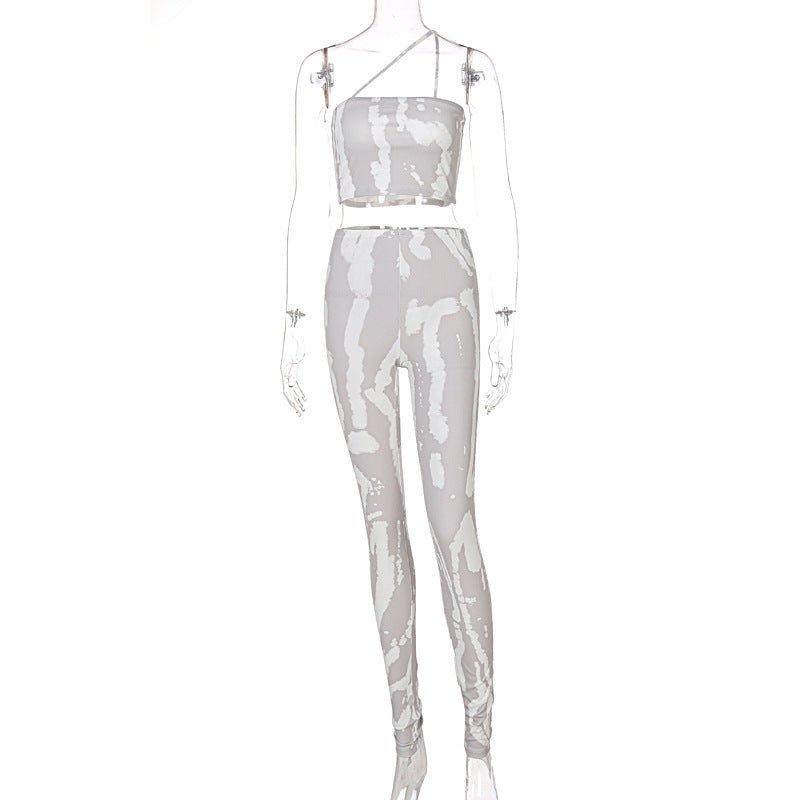 Two Piece Spring Women's New Print Slim Fit Fashion Casual Suit