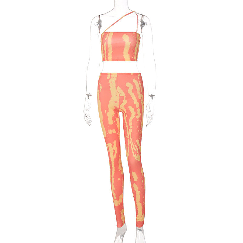 Two Piece Spring Women's New Print Slim Fit Fashion Casual Suit