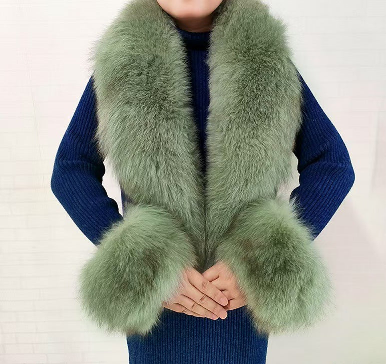 Real Fox Fur Horn Collar Fashion Fur Collar