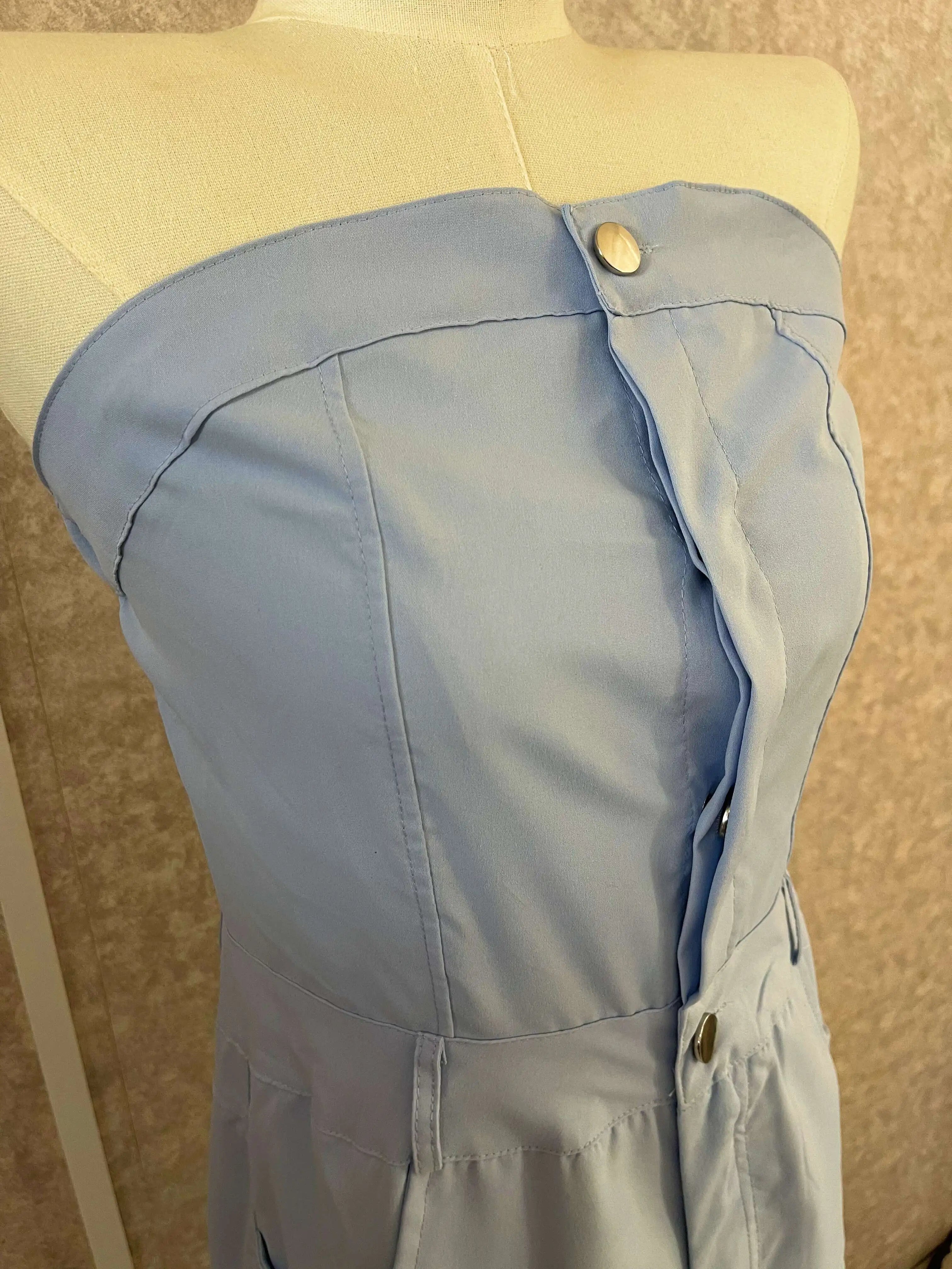CM.YAYA Fashion Women Strapless Button Front Ruched Cargo Jumpsuit 2023 Autumn Sexy Party Street Playsuit One Piece Suit Romper