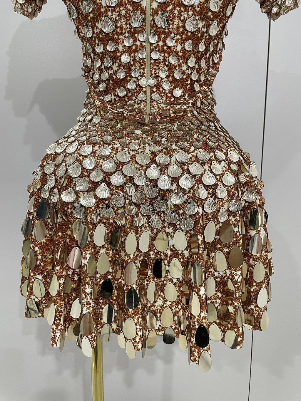 Luxury High Quality Shiny Shell Sequins Bodysuit Dress Women Sexy Nightclub Dance Performance Clothing Birthday party Dresses