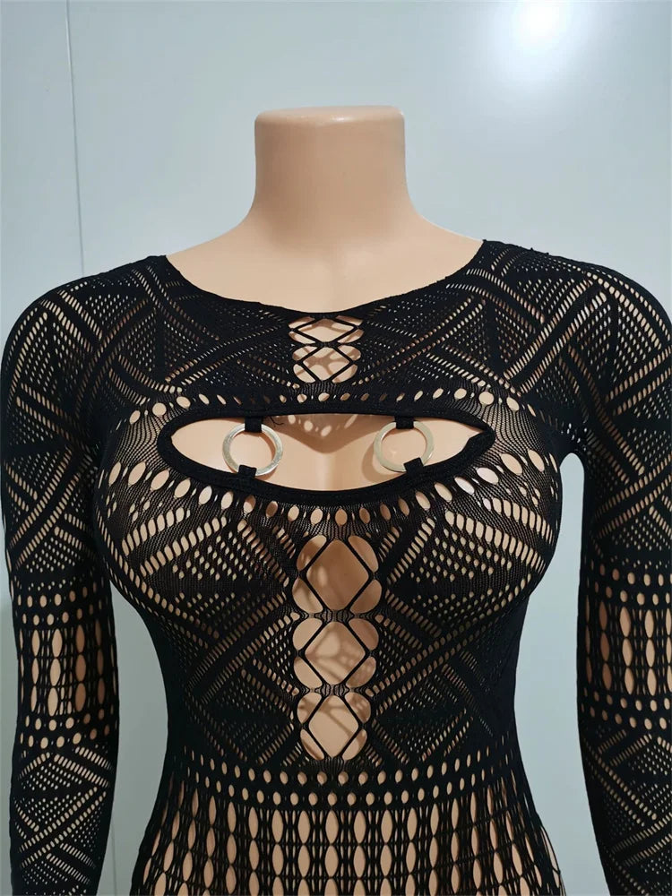 Wholesale Clothing Sexy Jumpsuit Women 2024 One-pieces Rompers Womens Summer Backless Black Hollow Out Bodycon Romper Playsuits