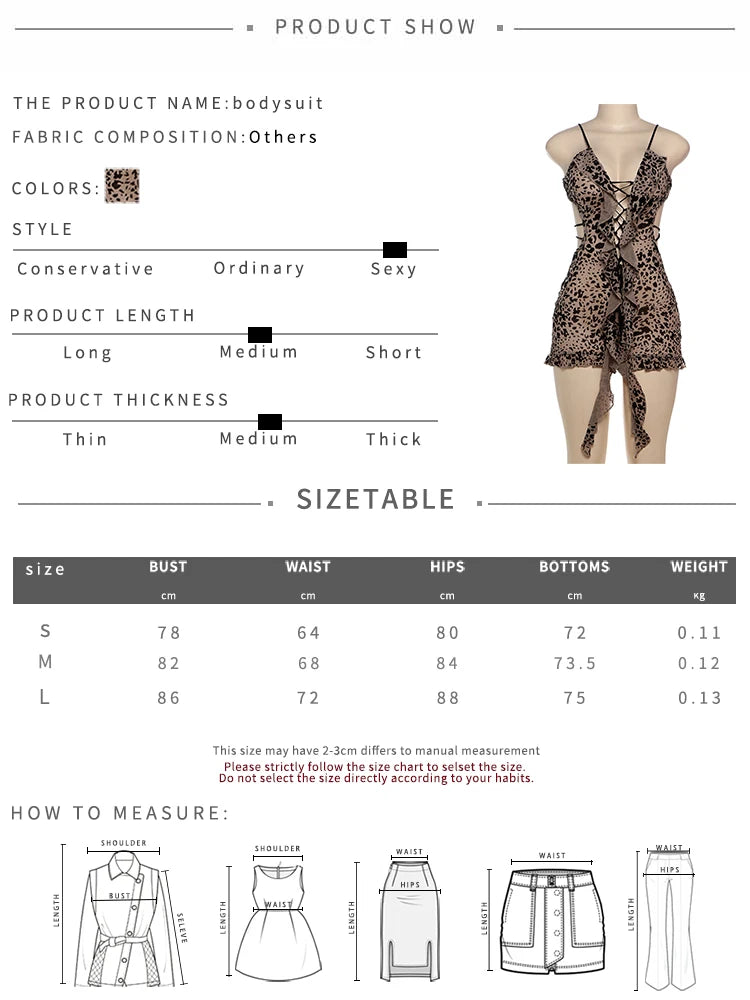 Weird Puss Leopard Print Romper Women Flocking V-Neck Tassel Sexy Summer Backless Coquette Thin Midnight Party Workout Playsuits