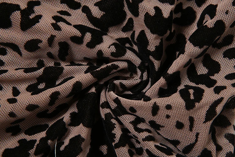 Weird Puss Leopard Print Romper Women Flocking V-Neck Tassel Sexy Summer Backless Coquette Thin Midnight Party Workout Playsuits