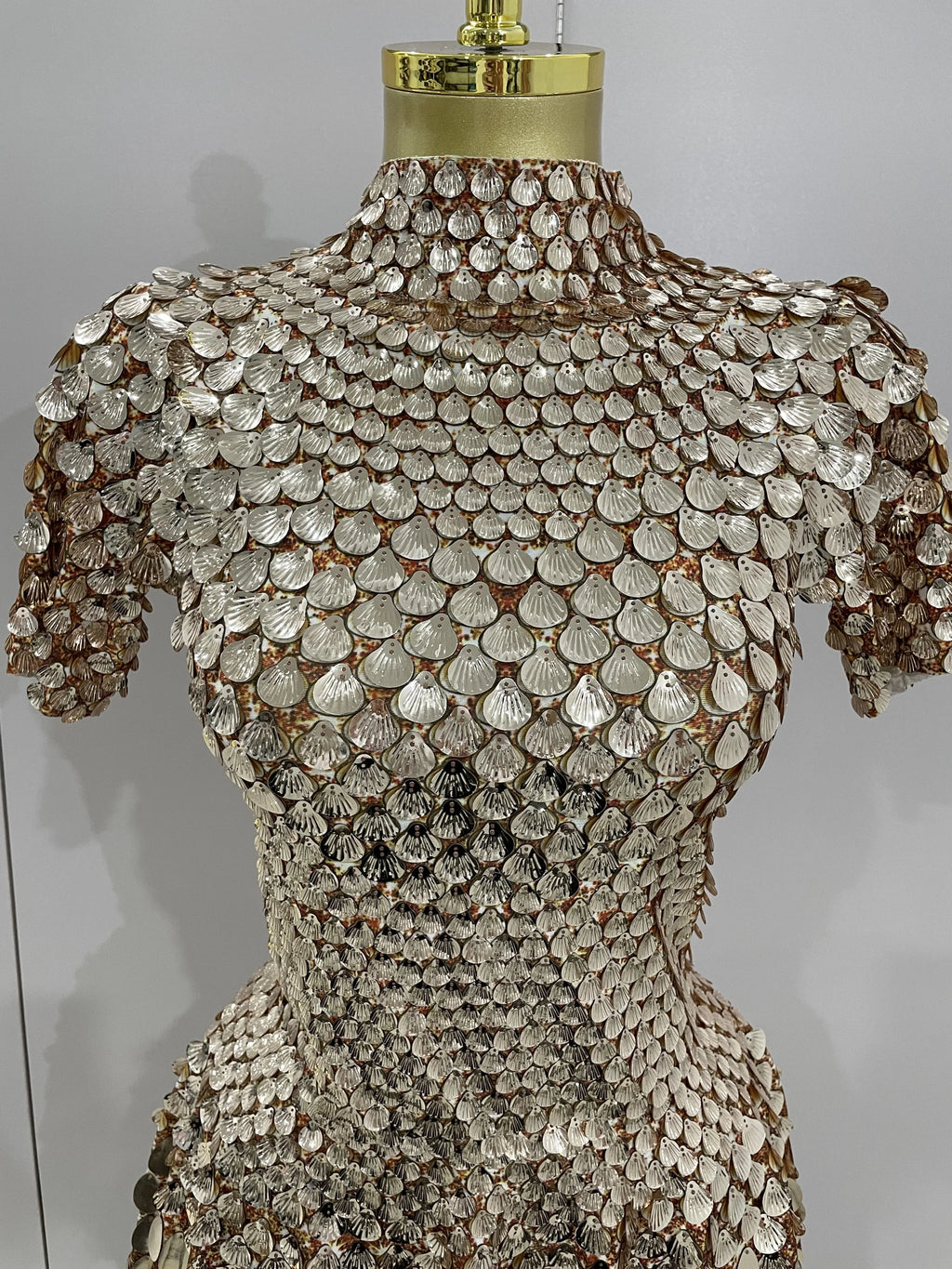 Luxury High Quality Shiny Shell Sequins Bodysuit Dress Women Sexy Nightclub Dance Performance Clothing Birthday party Dresses