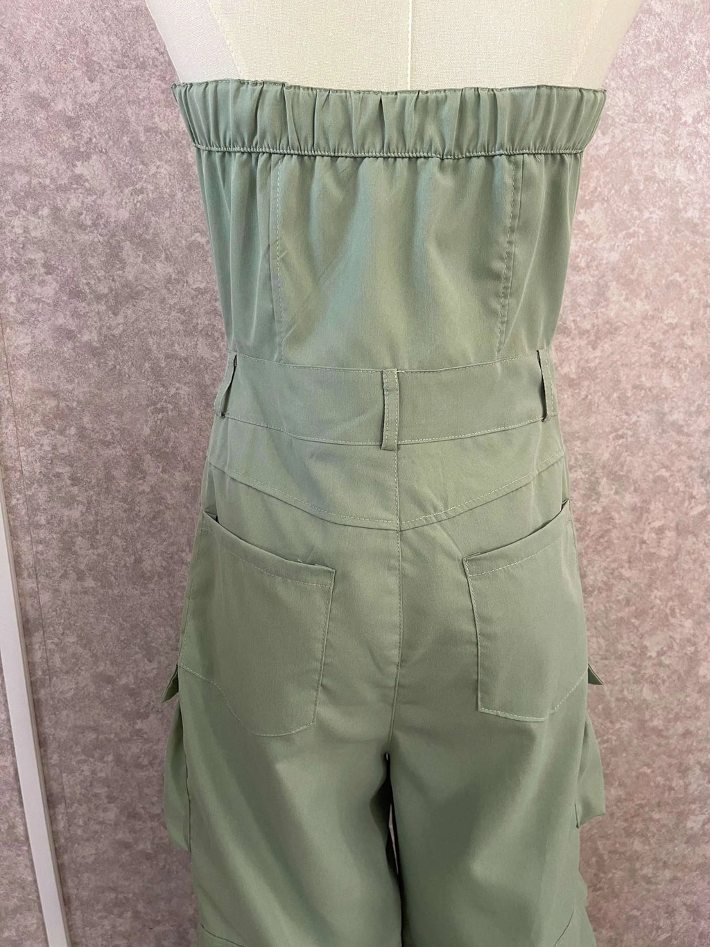CM.YAYA Fashion Women Strapless Button Front Ruched Cargo Jumpsuit 2023 Autumn Sexy Party Street Playsuit One Piece Suit Romper