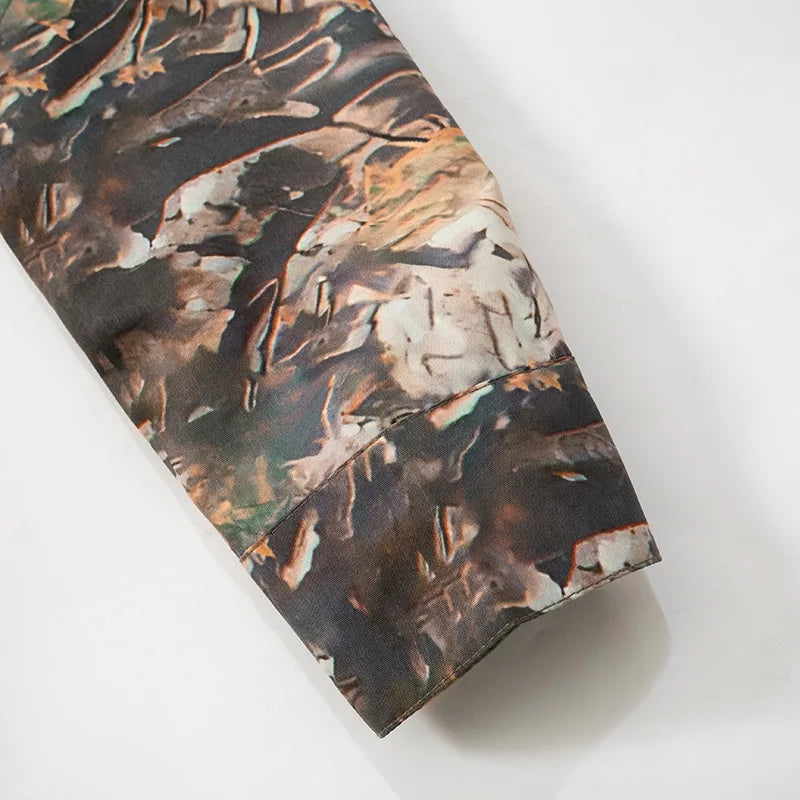 Simenual Streetwear Camouflage Print Long Sleeve Playsuits Women 90s Grunge Zip-up Skinny Rompers Cyber Y2K One-piece Playsuit