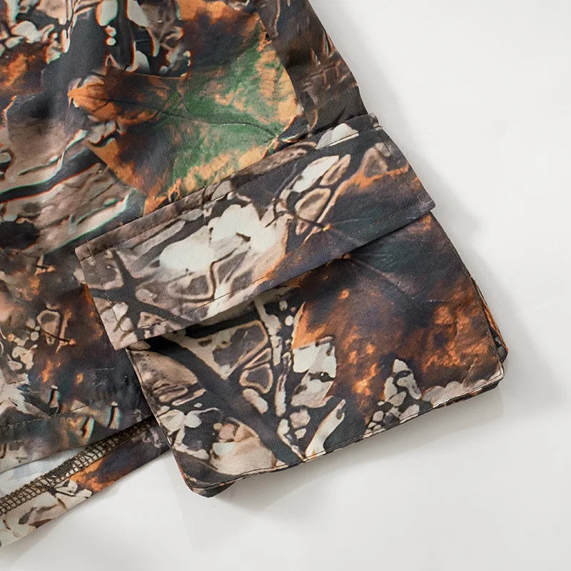 Simenual Streetwear Camouflage Print Long Sleeve Playsuits Women 90s Grunge Zip-up Skinny Rompers Cyber Y2K One-piece Playsuit