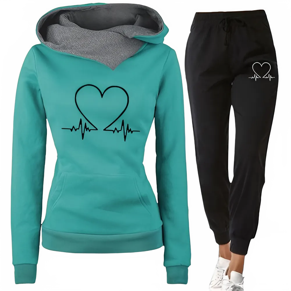 Womens Tracksuit Autumn Winter Warm Hooded Sweatshirts Female Jogging Sweatpants Fashion Versatile Woman Clothing Sports Outfits